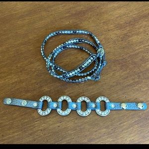 Wrap and buckle bracelet set, like new!
